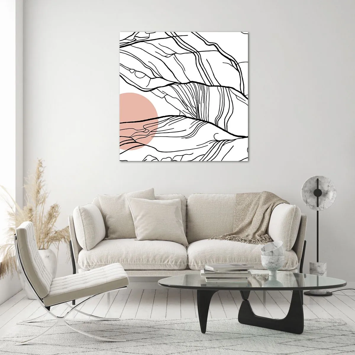 Obraz na skle - V sieti vetvičiek - 70x70 cm