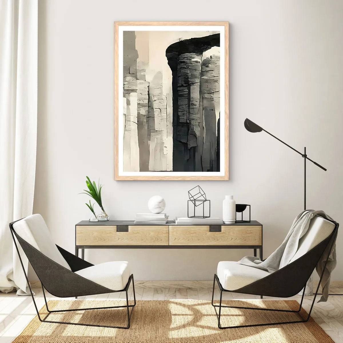 Plagát v ráme zo svetlého duba - Majestátnosť starožitnosti - 70x100 cm