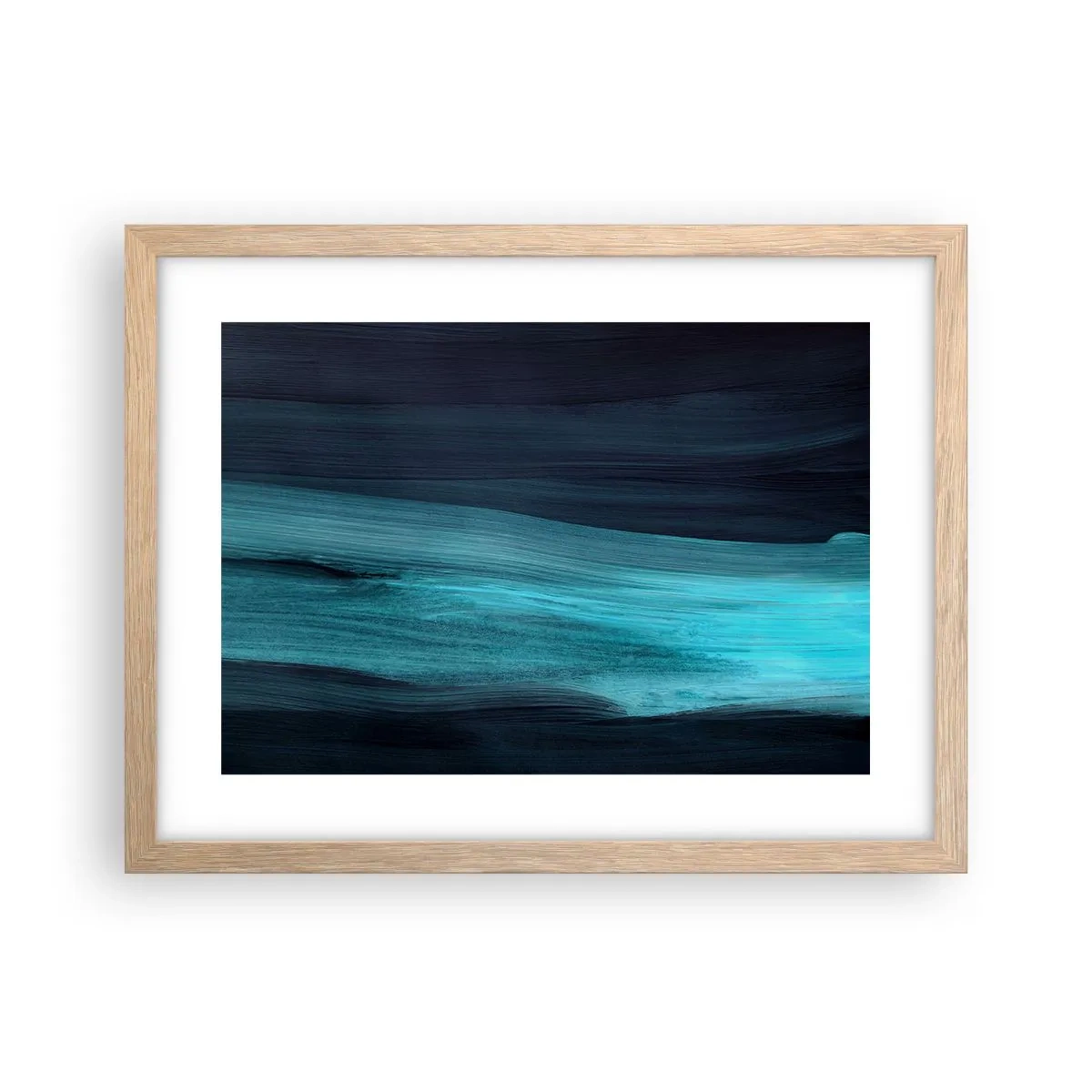 Plagát v ráme zo svetlého duba - Plávaj s prúdom - 40x30 cm