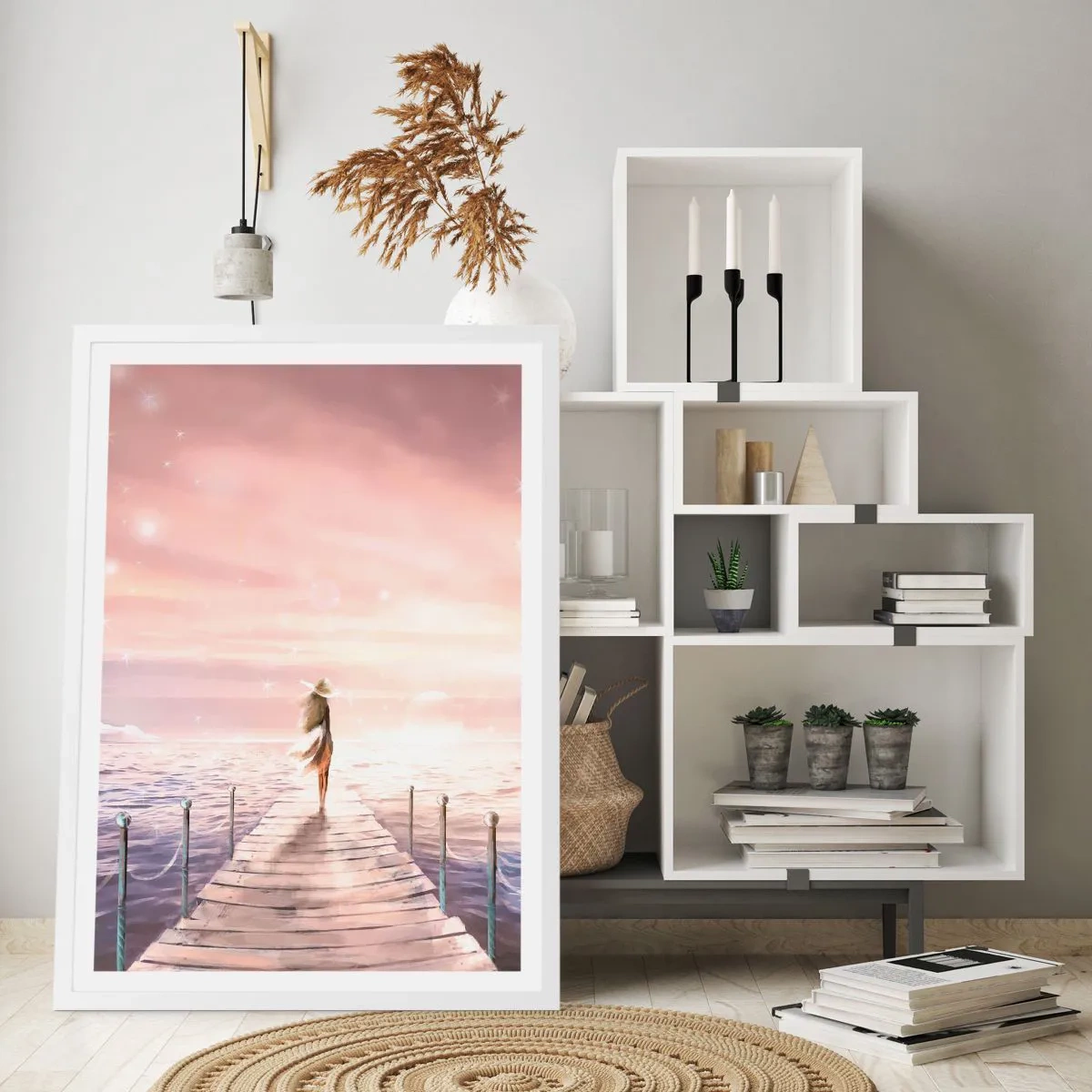 Plagát v bielom ráme - Vo svetle sna - 50x70 cm