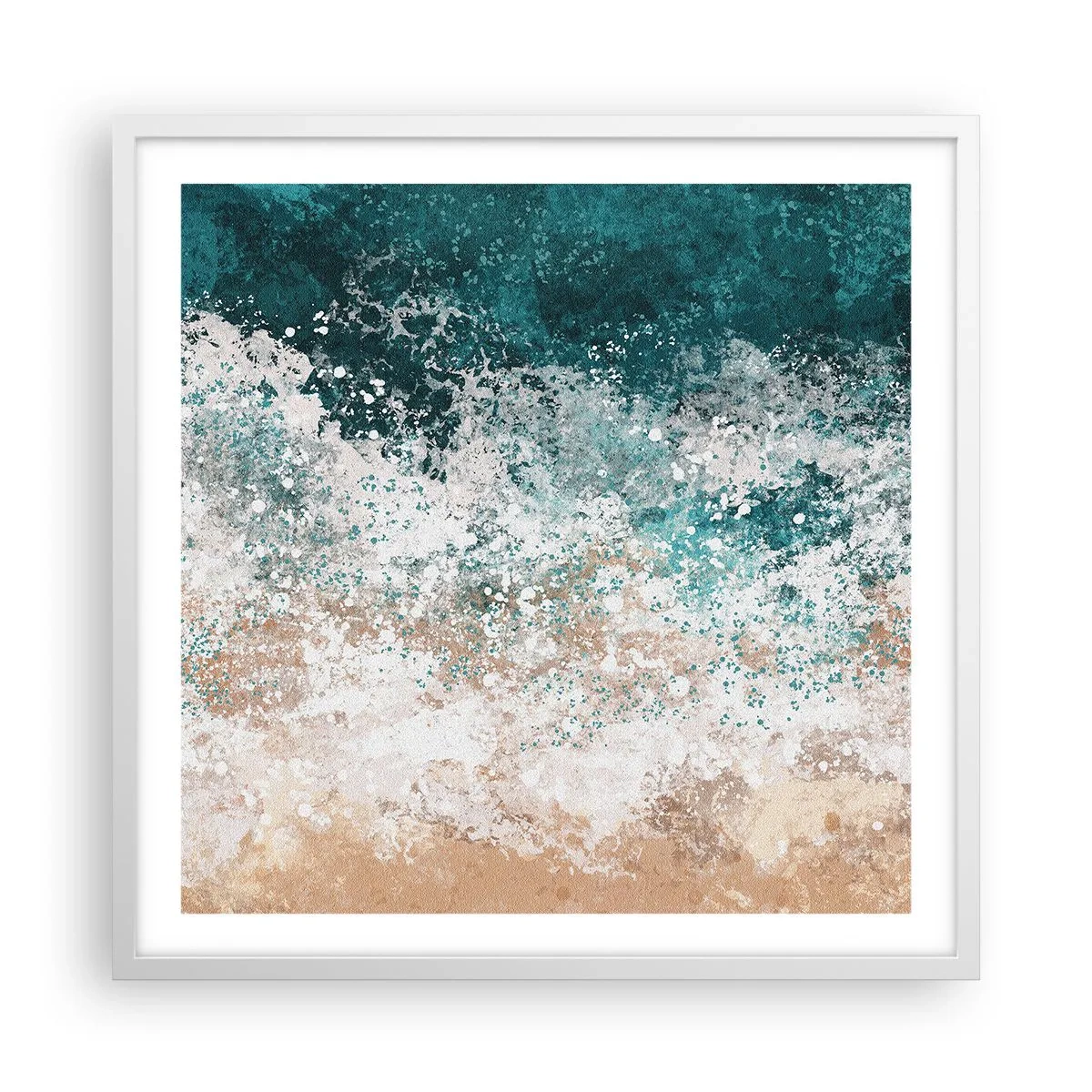 Plagát v bielom ráme - Morské príbehy - 60x60 cm