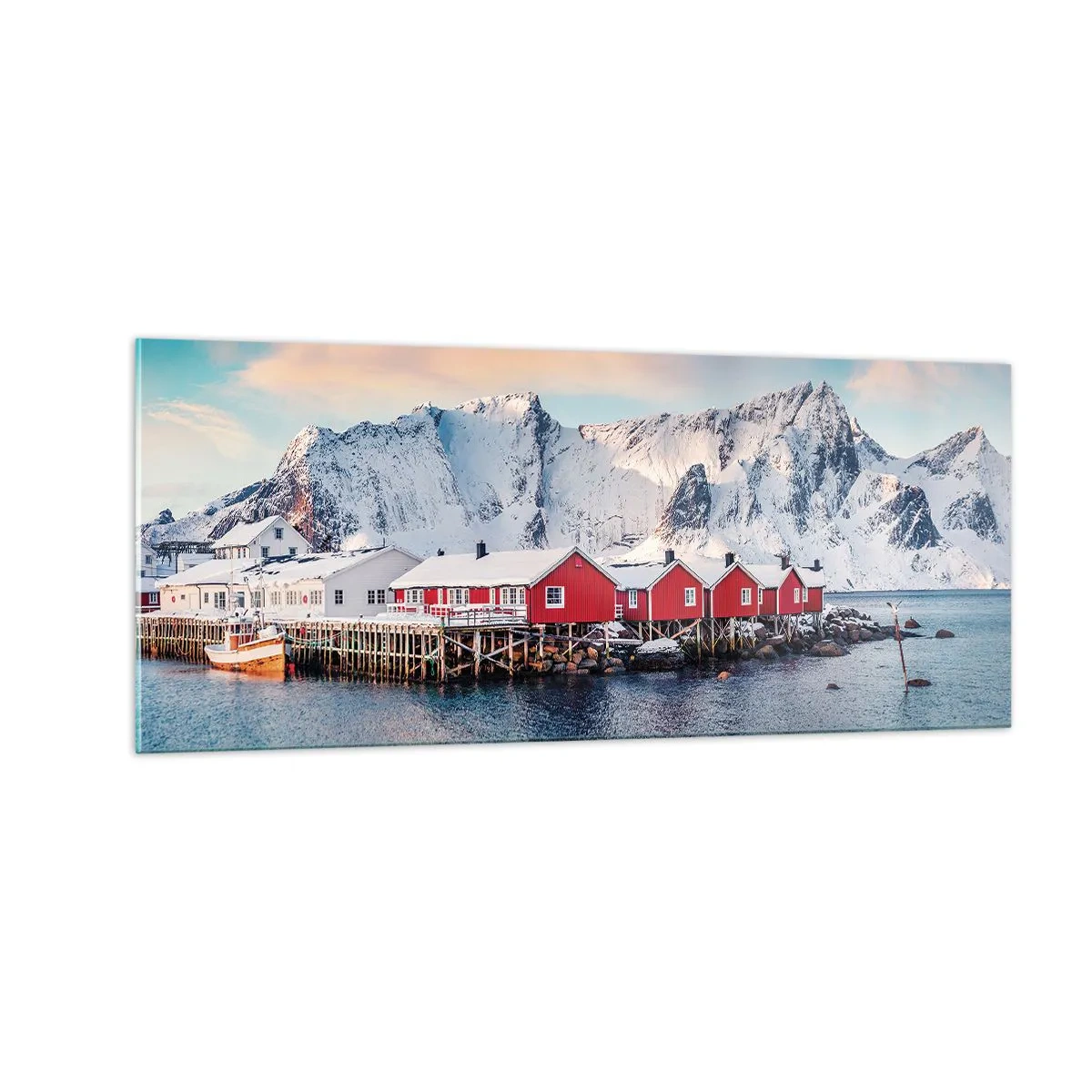 Obraz na skle - Severné útočisko - 100x40 cm