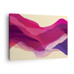 Obraz na plátne - Abstraktné vlny v odtieňoch fialovej a ružovej na svetlom pozadí - 70x50cm - Fialové vlny - Moderná nástenná dekorácia do obývacej izby a spálne ARTTOR