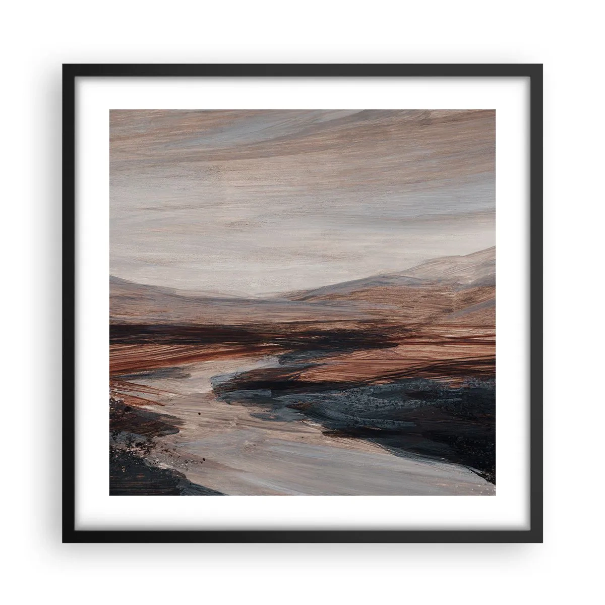 Plagát v čiernom ráme -  Pokojné údolie - 50x50 cm