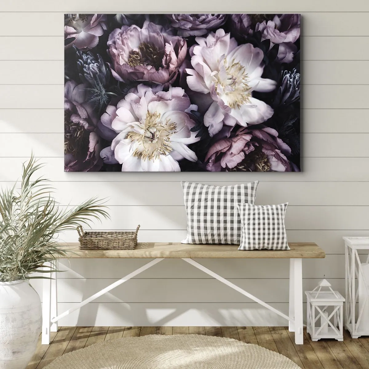 Obraz na plátne - Kvety v jemných pastelových odtieňoch - 70x50cm - Kytica v starom štýle - Moderná nástenná dekorácia do obývacej izby a spálne ARTTOR