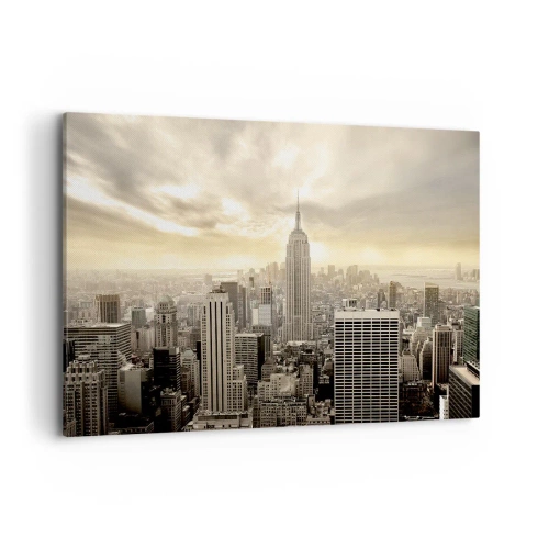 Obraz na plátne - New York utkaný zo šedej - 100x70 cm