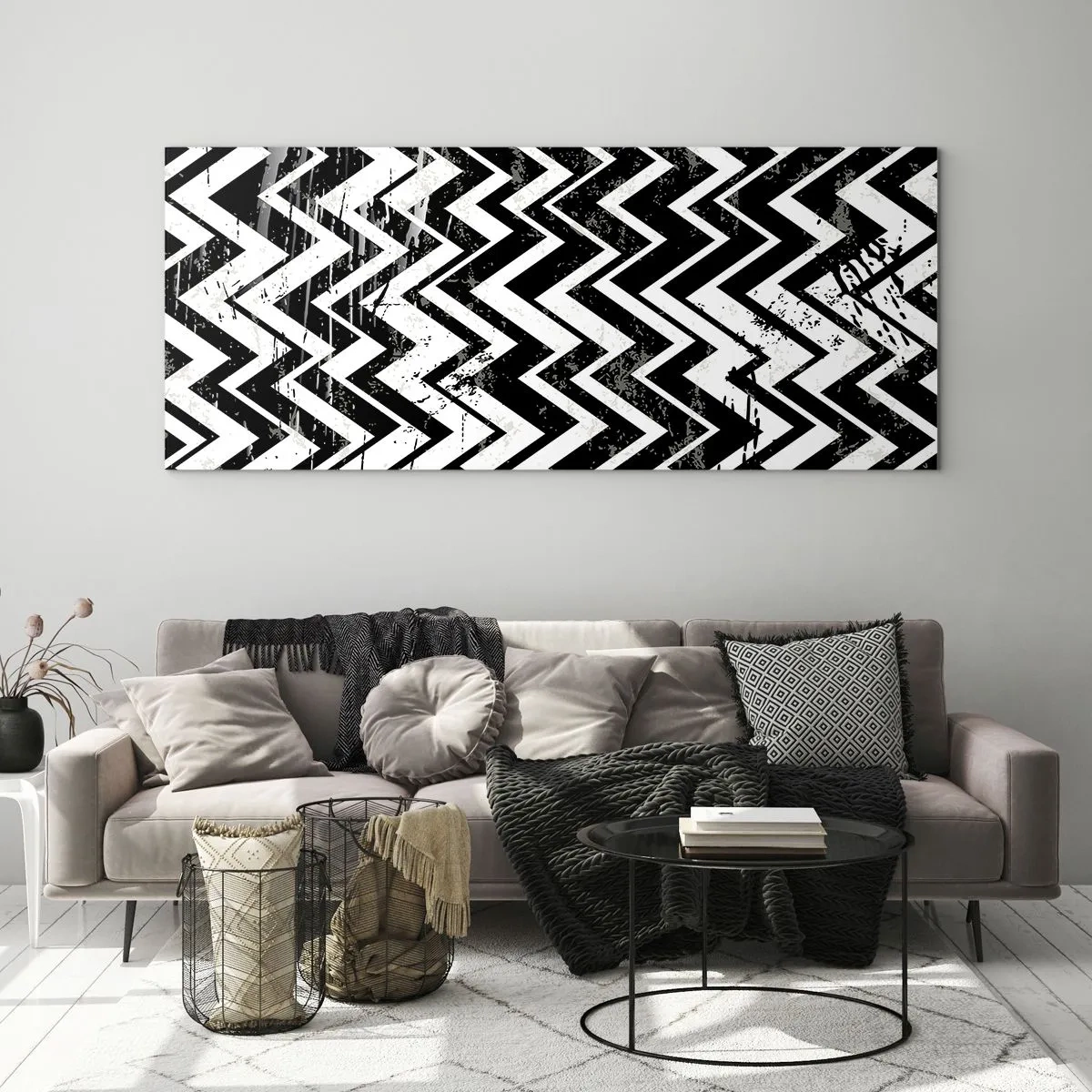 Obraz na skle - Cik-biele, cik-čierne - 100x40 cm