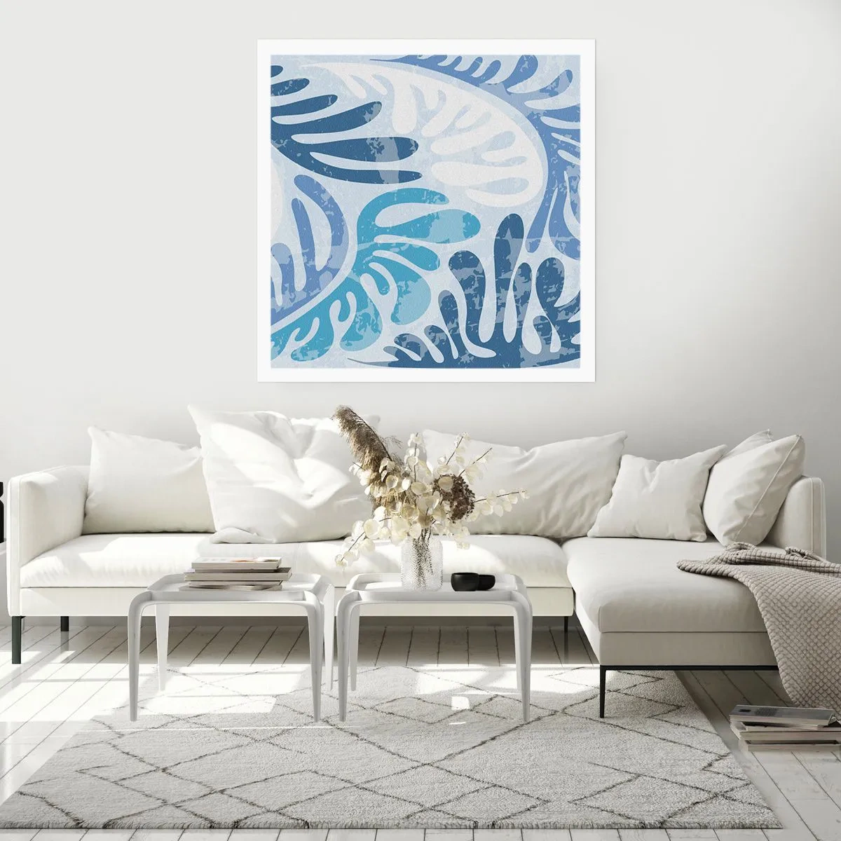 Plagát - Modré papradie - 60x60 cm
