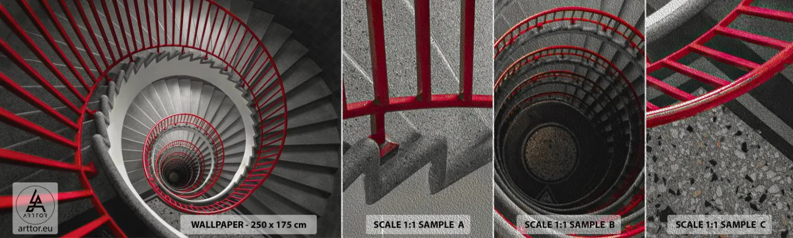 Vzorka fototapety Premium Sand - Architektonické hry - Architektúra, Schody, Priemyselný - 100x30 cm