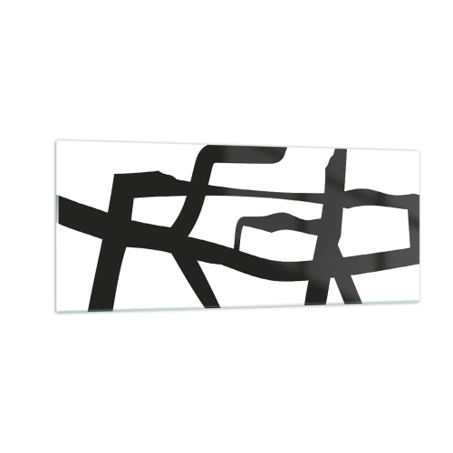 Obraz na skle - Čiernobiela konštrukcia - 100x40 cm