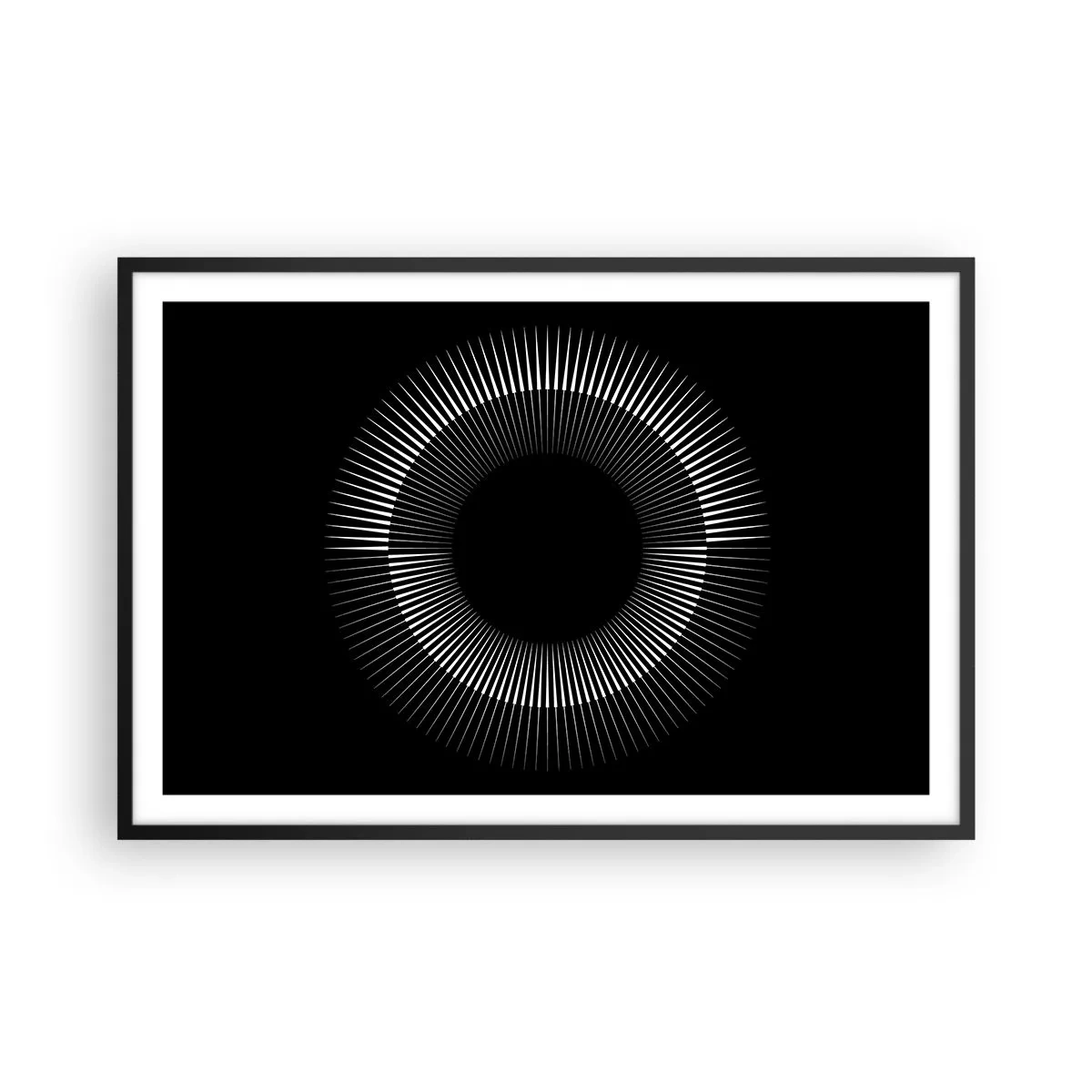 Plagát v čiernom ráme - Čierne slnko - 91x61 cm