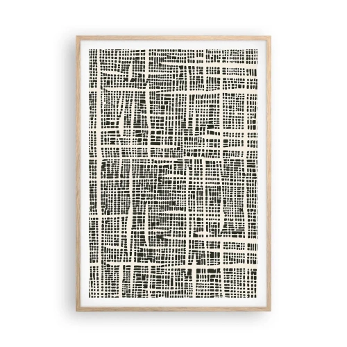 Plagát v ráme zo svetlého duba - Tkaná kompozícia - 70x100 cm