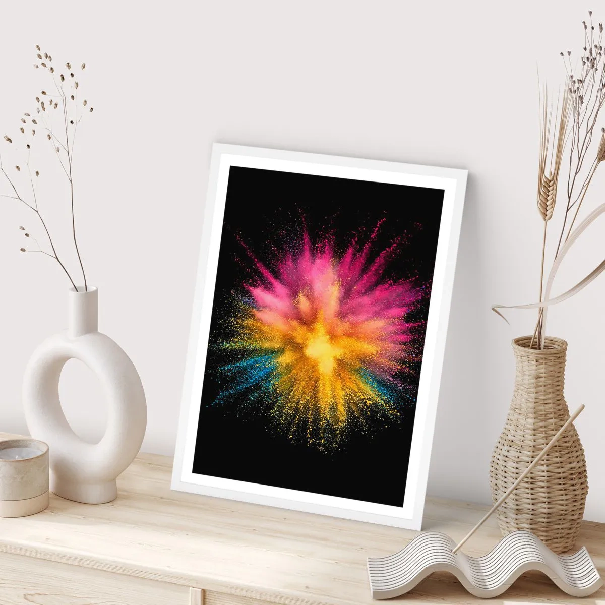 Plagát v bielom ráme - Zrodenie farieb - 50x70 cm