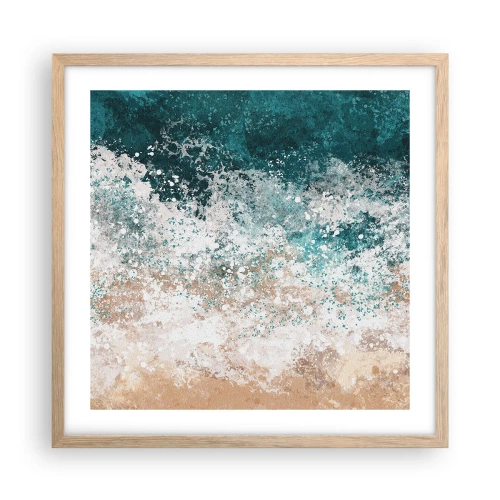 Plagát v ráme zo svetlého duba - Morské príbehy - 50x50 cm