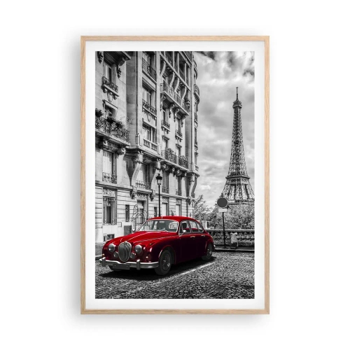 Plagát v ráme zo svetlého duba - Dravec v meste - 61x91 cm