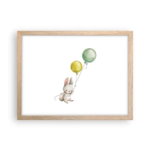 Plagát v ráme zo svetlého duba - Poletím aj ja! - 40x30 cm
