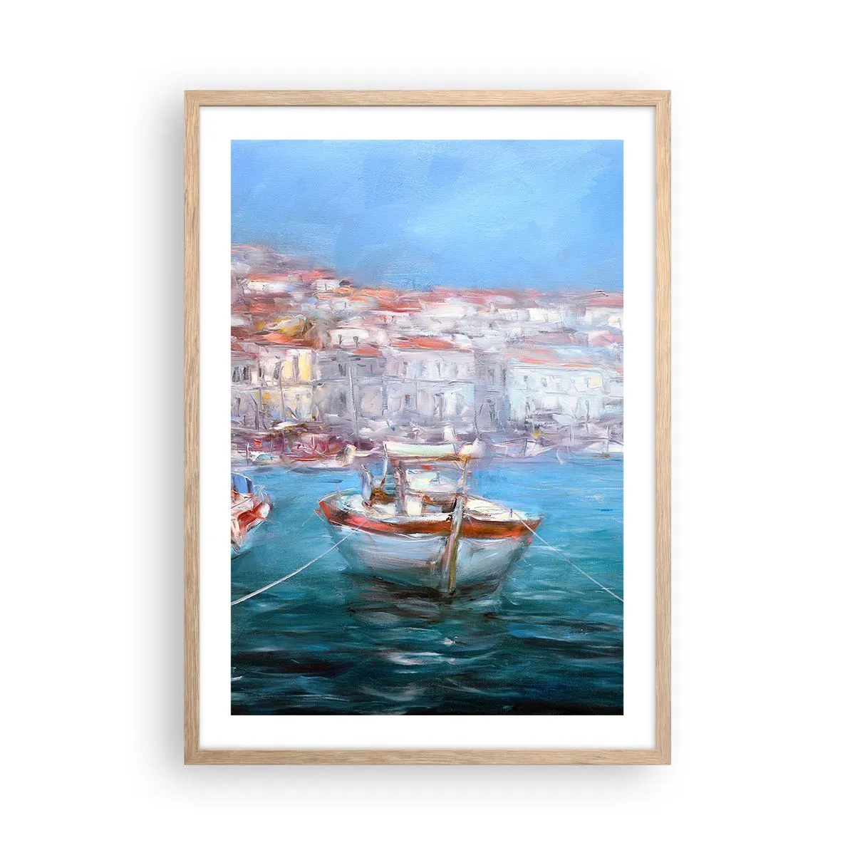 Plagát v ráme zo svetlého duba - Taliansky záliv - 50x70 cm