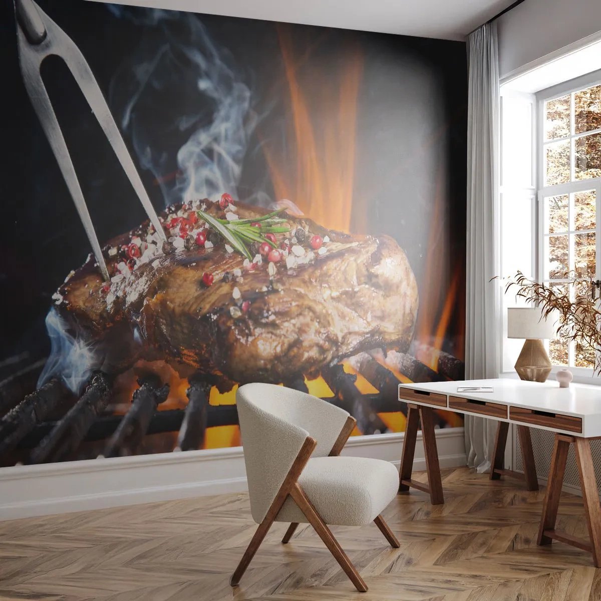 Fototapeta Premium Canvas - Šťavnaté a voňavé - Gastronómia, steak, Gril - 250x175 cm