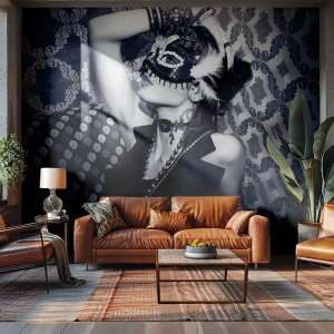 Fototapeta Premium Canvas - Dekorácie, ozdoby, vzory… - Žena, Benátska maska, Model - 350x256 cm