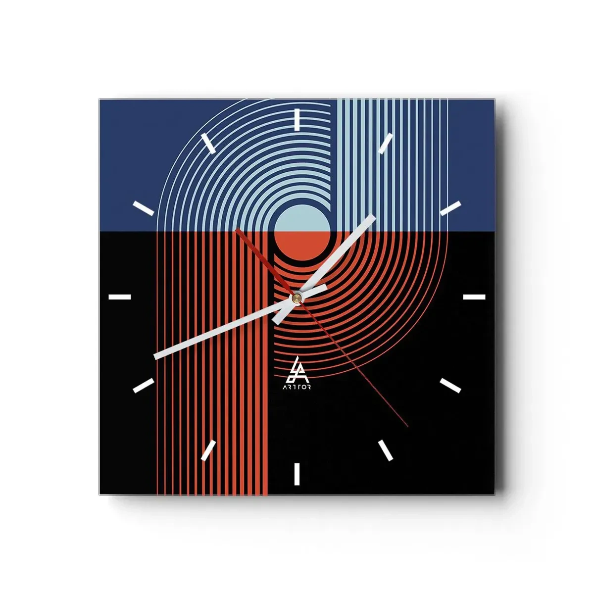 Nástenné hodiny - V geometrickom objatí - 30x30 cm