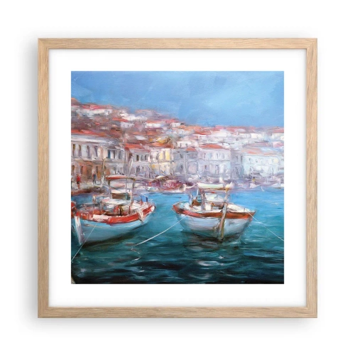 Plagát v ráme zo svetlého duba - Taliansky záliv - 40x40 cm