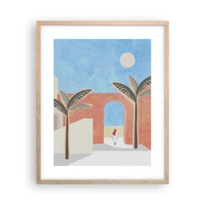 Plagát v ráme zo svetlého duba - Arabský deň - 40x50 cm