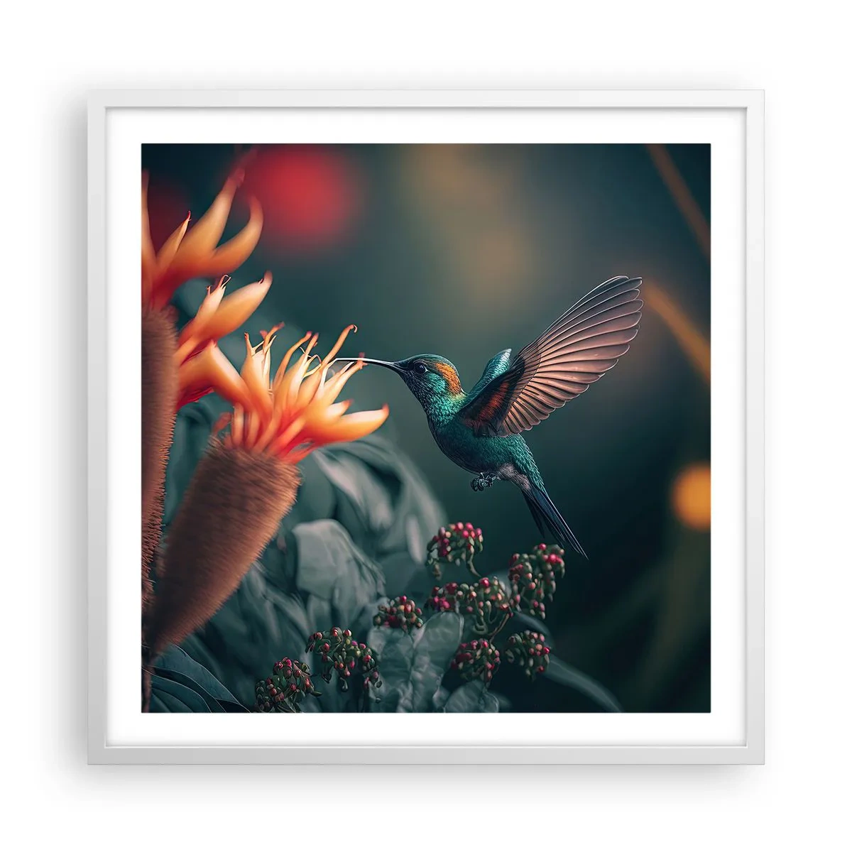 Plagát v bielom ráme - Skutočne pestrý život - 60x60 cm