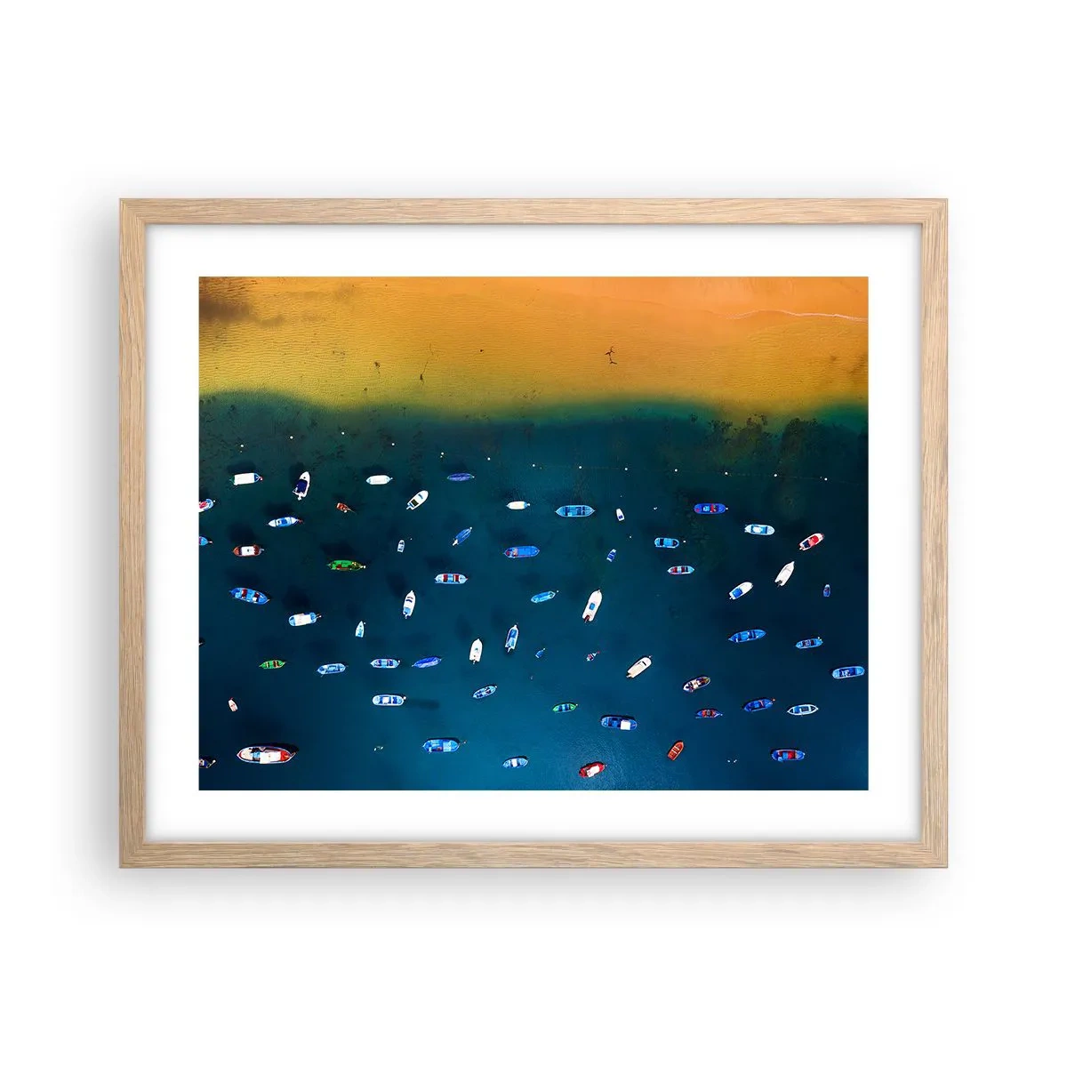 Plagát v ráme zo svetlého duba - Prázdninová hra - 50x40 cm