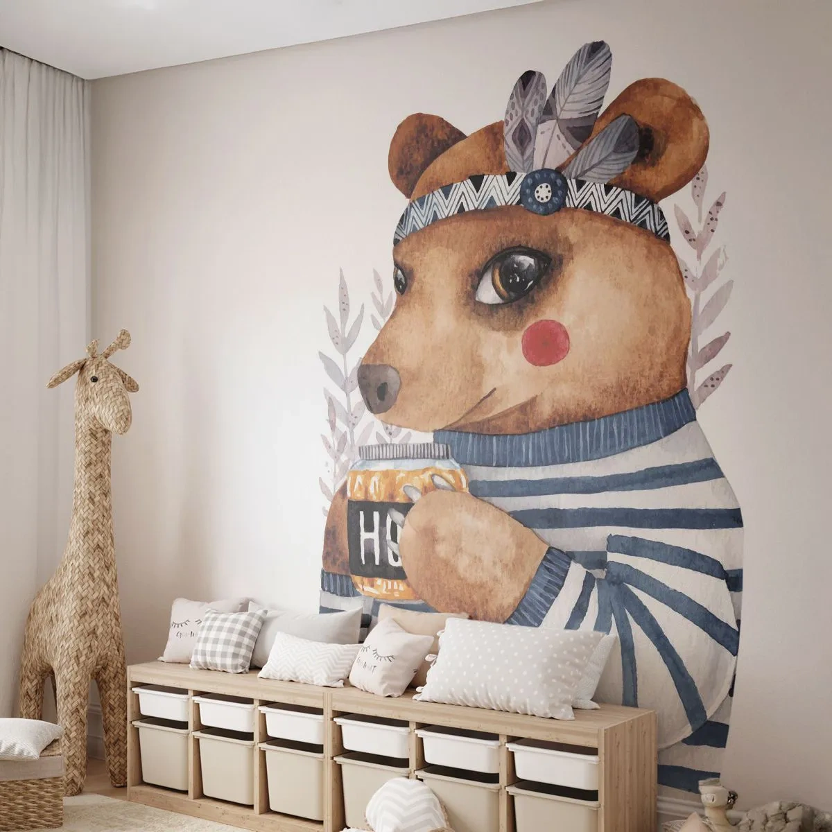 Fototapeta Premium Canvas - Sladký medvedík - Abstrakcia, Pre deti, Medveď - 300x210 cm