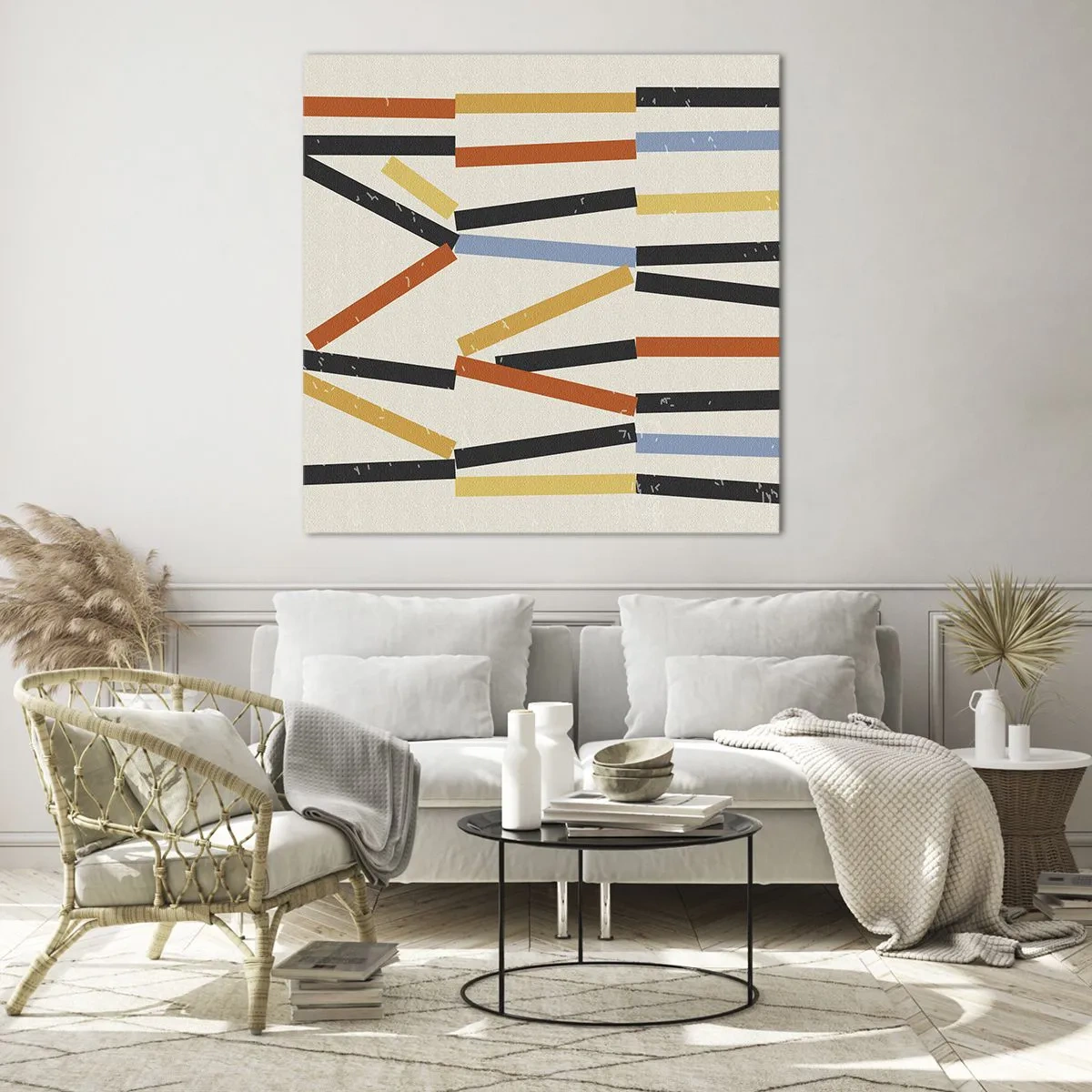 Obraz na skle - Kompozícia na úrovni - 50x50 cm