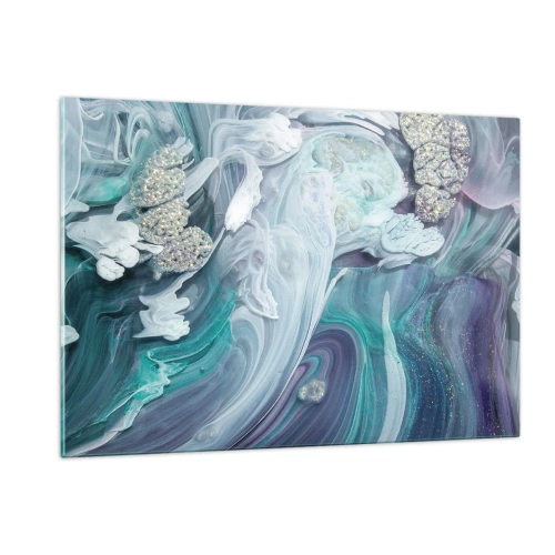 Obraz na skle - Prúdy modrej - 120x80 cm