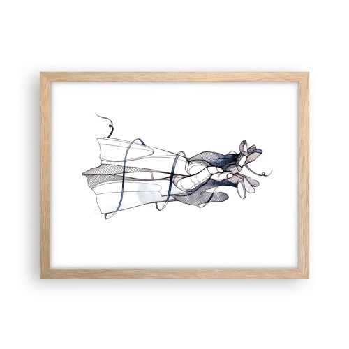 Plagát v ráme zo svetlého duba - Štúdia o dotyku - 40x30 cm