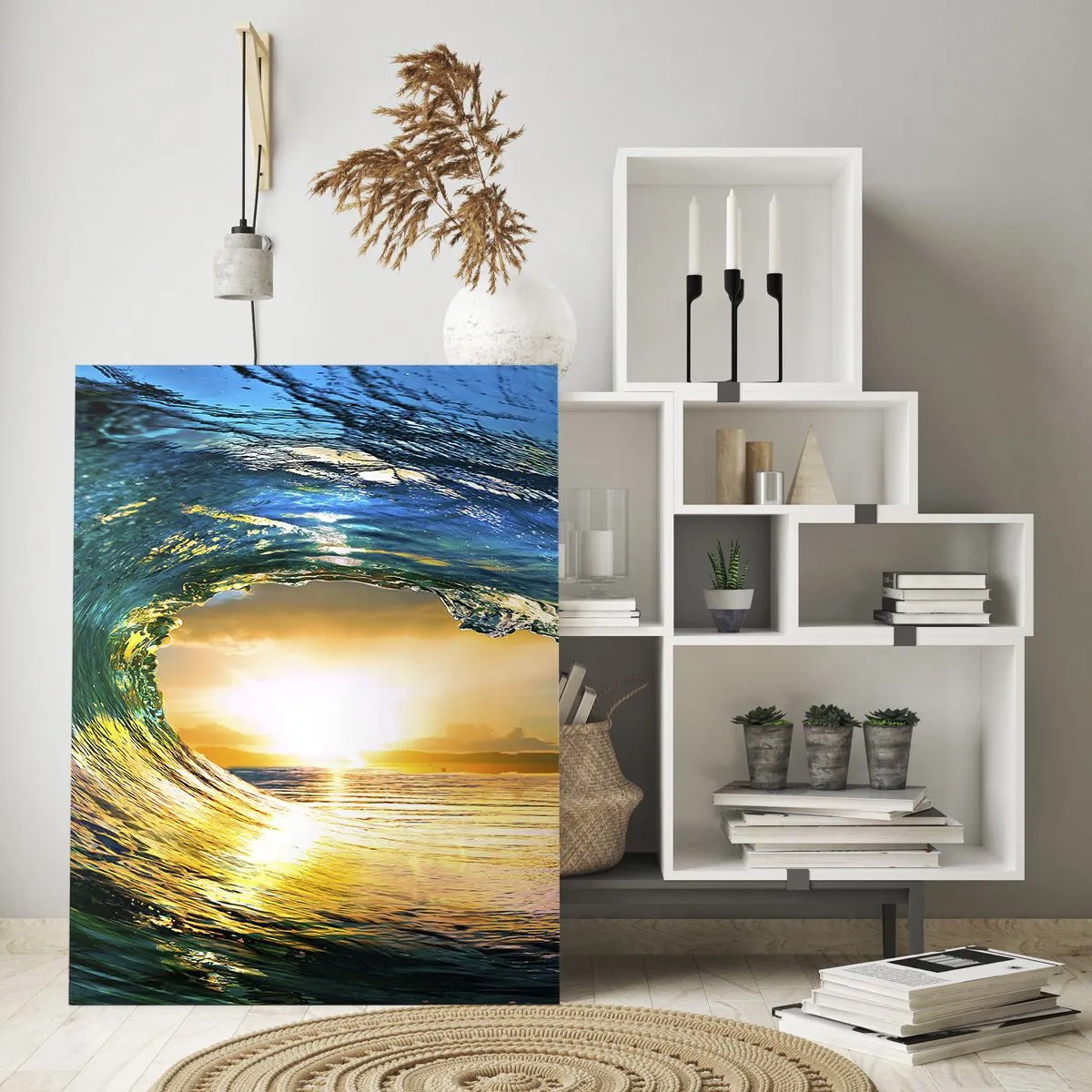 Obraz na skle - V smaragdovo-zlatom krištáli - 50x70 cm