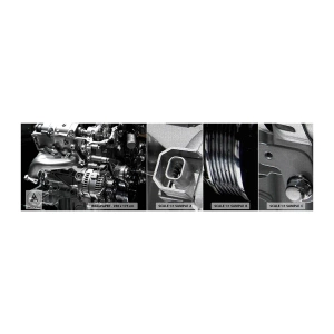 Vzorka fototapety Premium Canvas - Kovový, krásny, silný - Automobilový priemysel, Motor auta, 3D - 100x30 cm