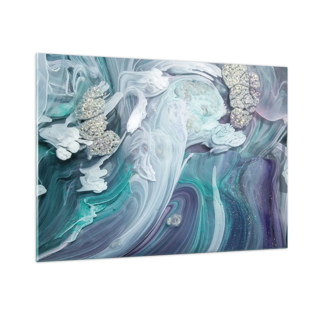 Obraz na skle - Prúdy modrej - 100x70 cm