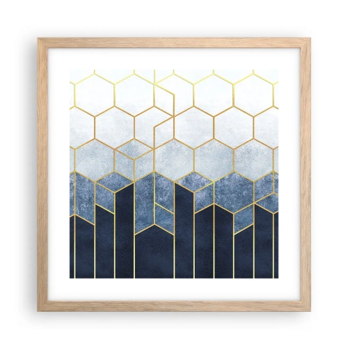 Plagát v ráme zo svetlého duba - Kompozícia v synkopickom rytme - 40x40 cm