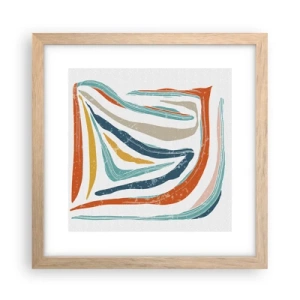 Plagát v ráme zo svetlého duba - Priateľsky usmievavá abstrakcia - 30x30 cm