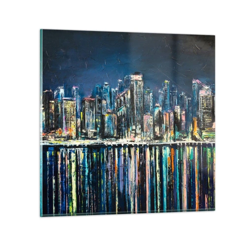 Obraz na skle - Kaskáda svetiel - 70x70 cm
