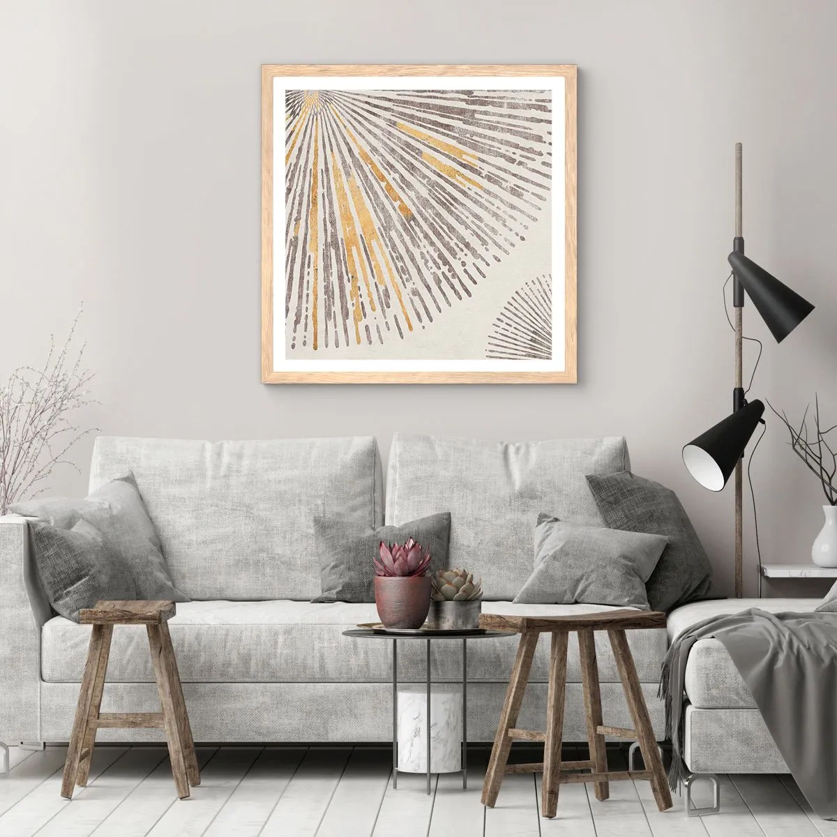 Plagát v ráme zo svetlého duba - Krása lúča - 30x30 cm