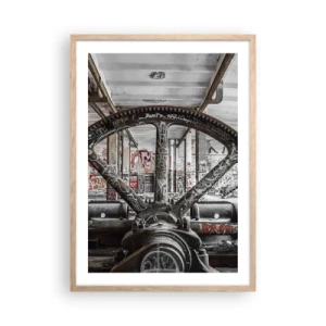 Plagát v ráme zo svetlého duba - Tajný život továrne - 50x70 cm