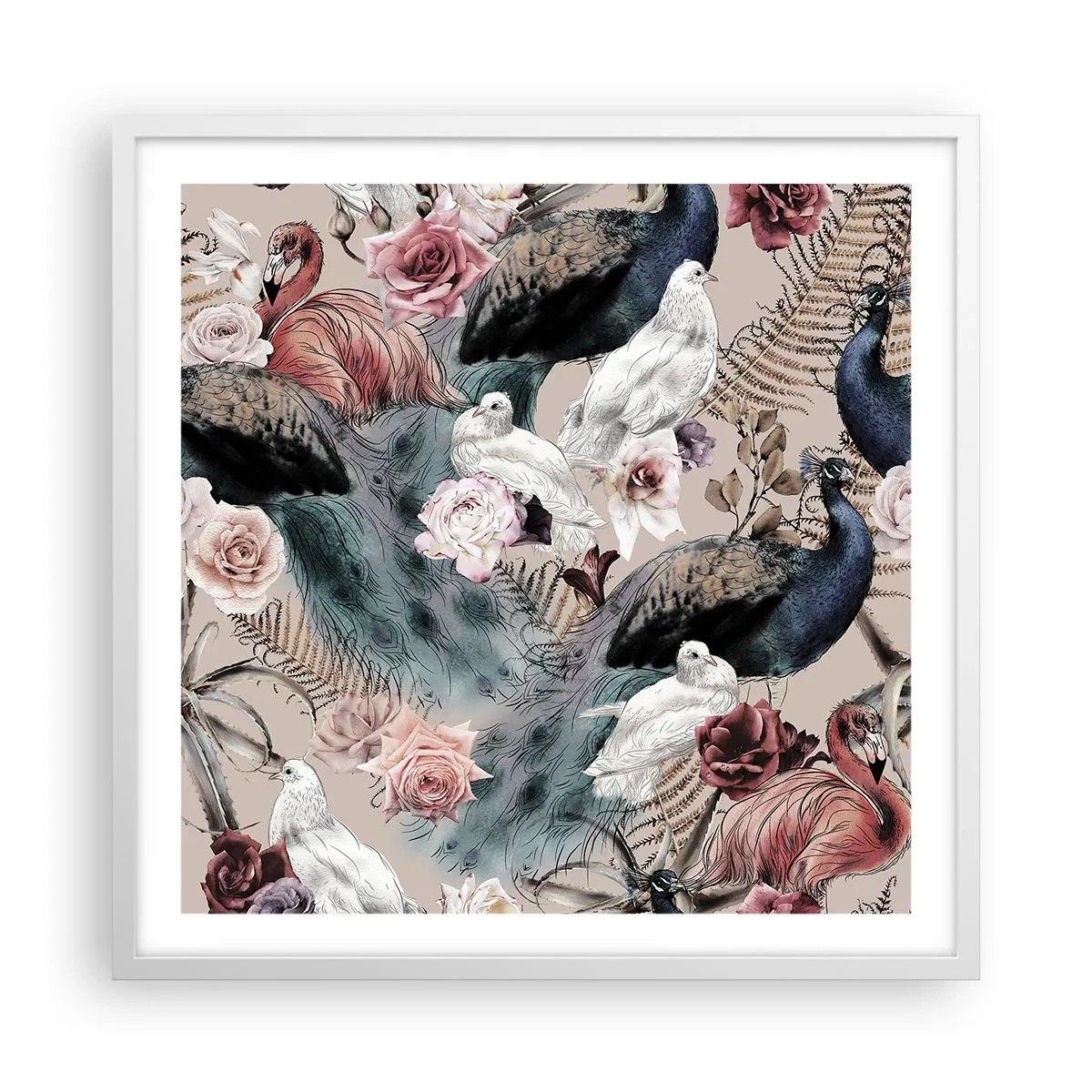 Plagát v bielom ráme - V palácovej záhrade - 60x60 cm