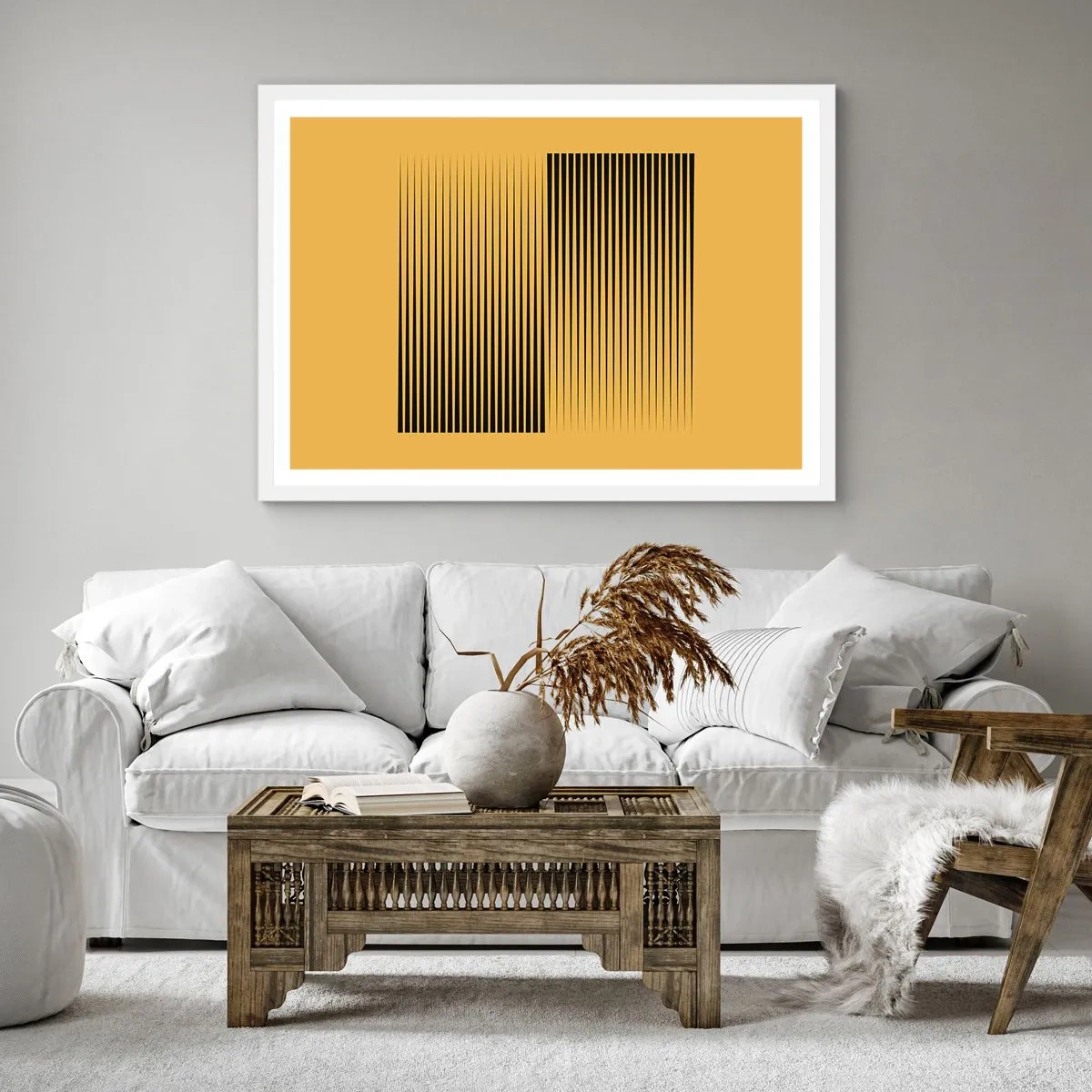 Plagát v bielom ráme - Štvorec protikladov - 60x60 cm