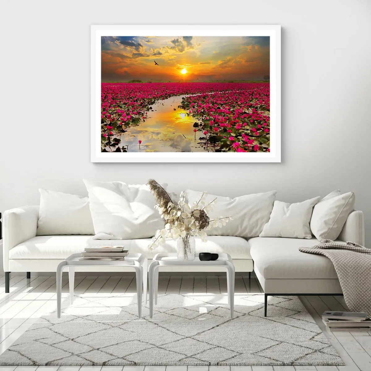 Plagát v bielom ráme - Tajomný život jazera - 91x61 cm