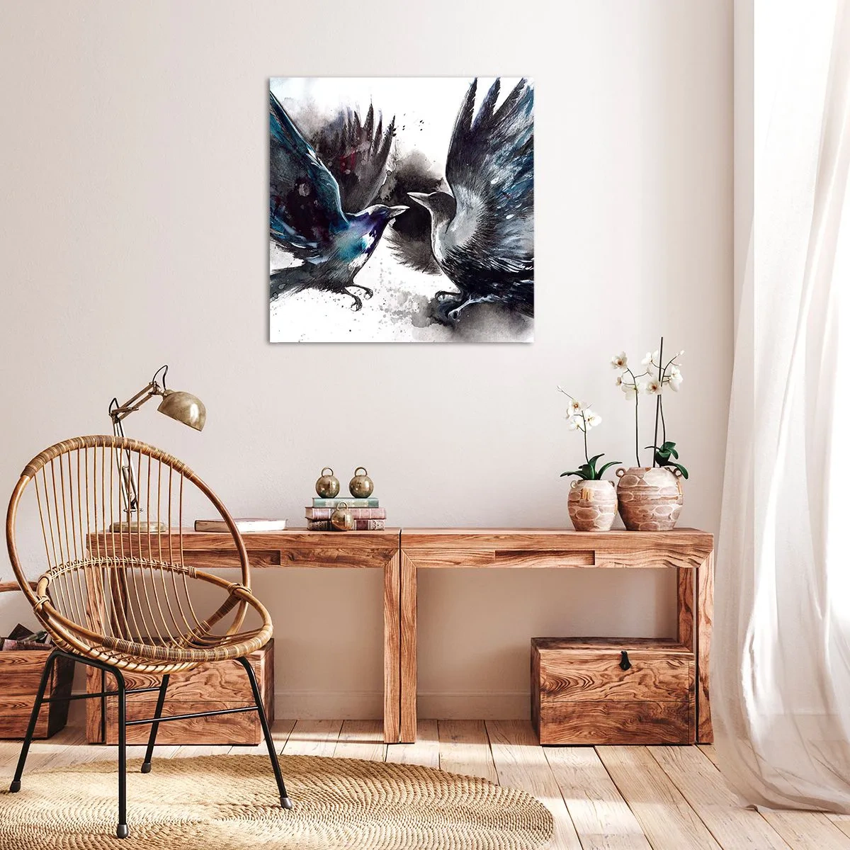 Obraz na plátne - Havran havranovi… - 60x60 cm
