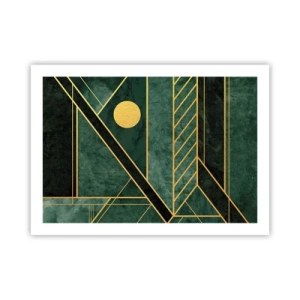 Plagát - Dynamika zlata a lazuritu - 70x50 cm