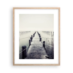 Plagát v ráme zo svetlého duba - Ponor sa do pokoja - 40x50 cm
