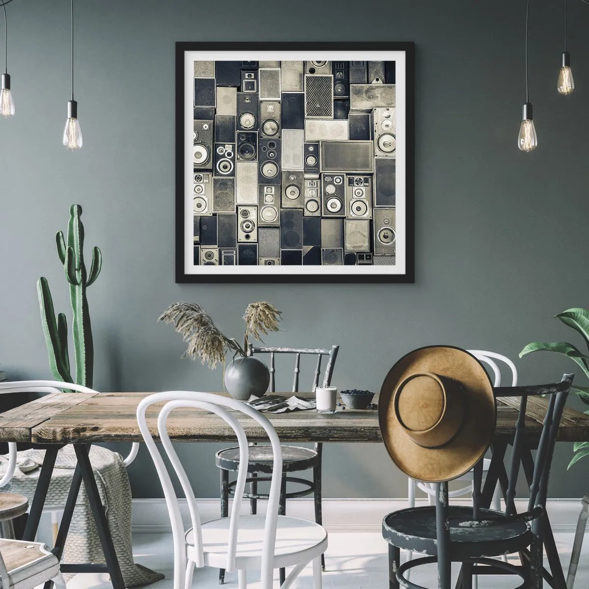 Plagát v čiernom ráme - A všetko je v pohode - 50x50 cm