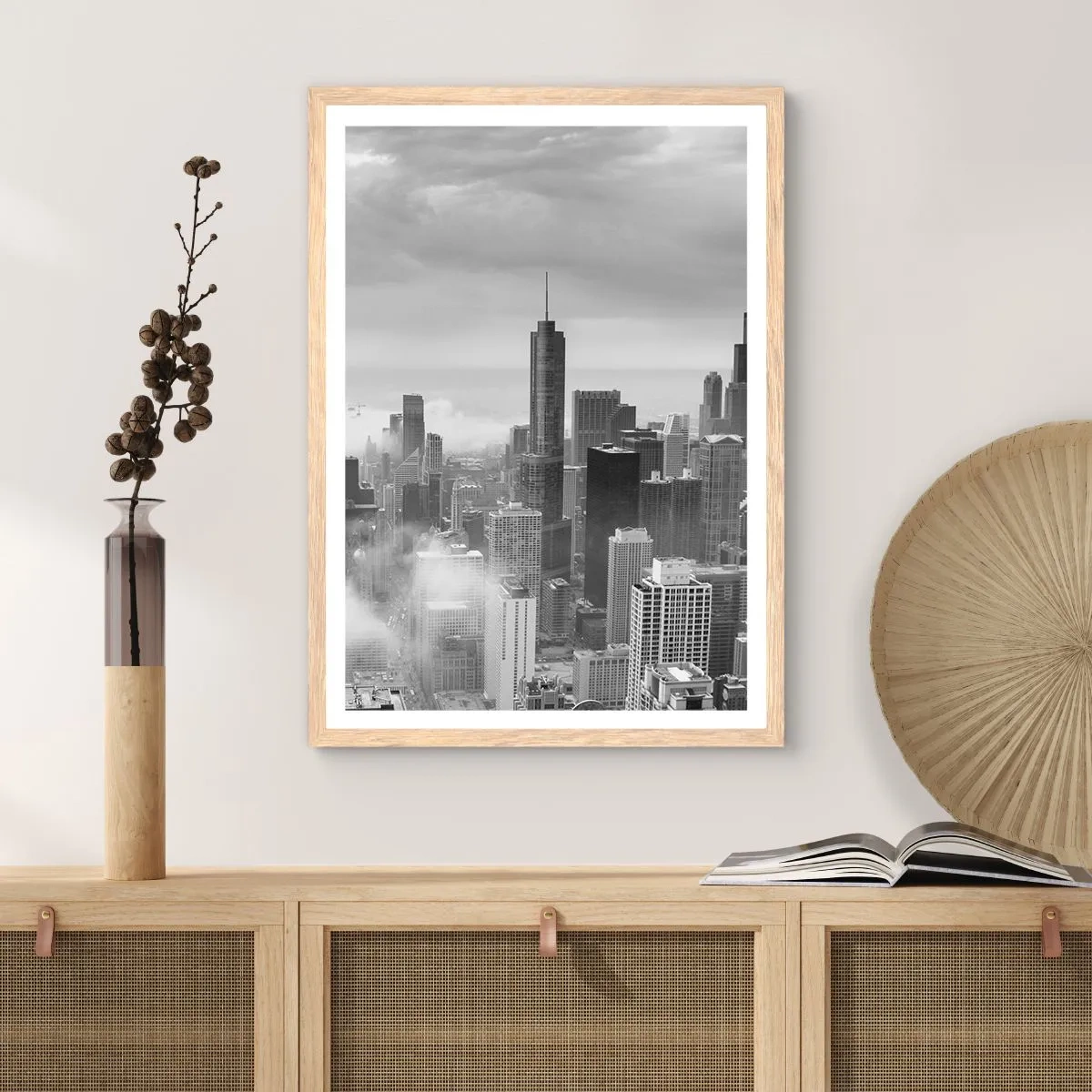 Plagát v ráme zo svetlého duba - Americká krajina - 50x70 cm