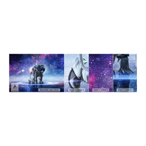 Vzorka samolepiacej fototapety Deluxe Sticker - Hviezdne nebo nado mnou - kozmonaut, Kozmos, Astronaut - 100x30 cm