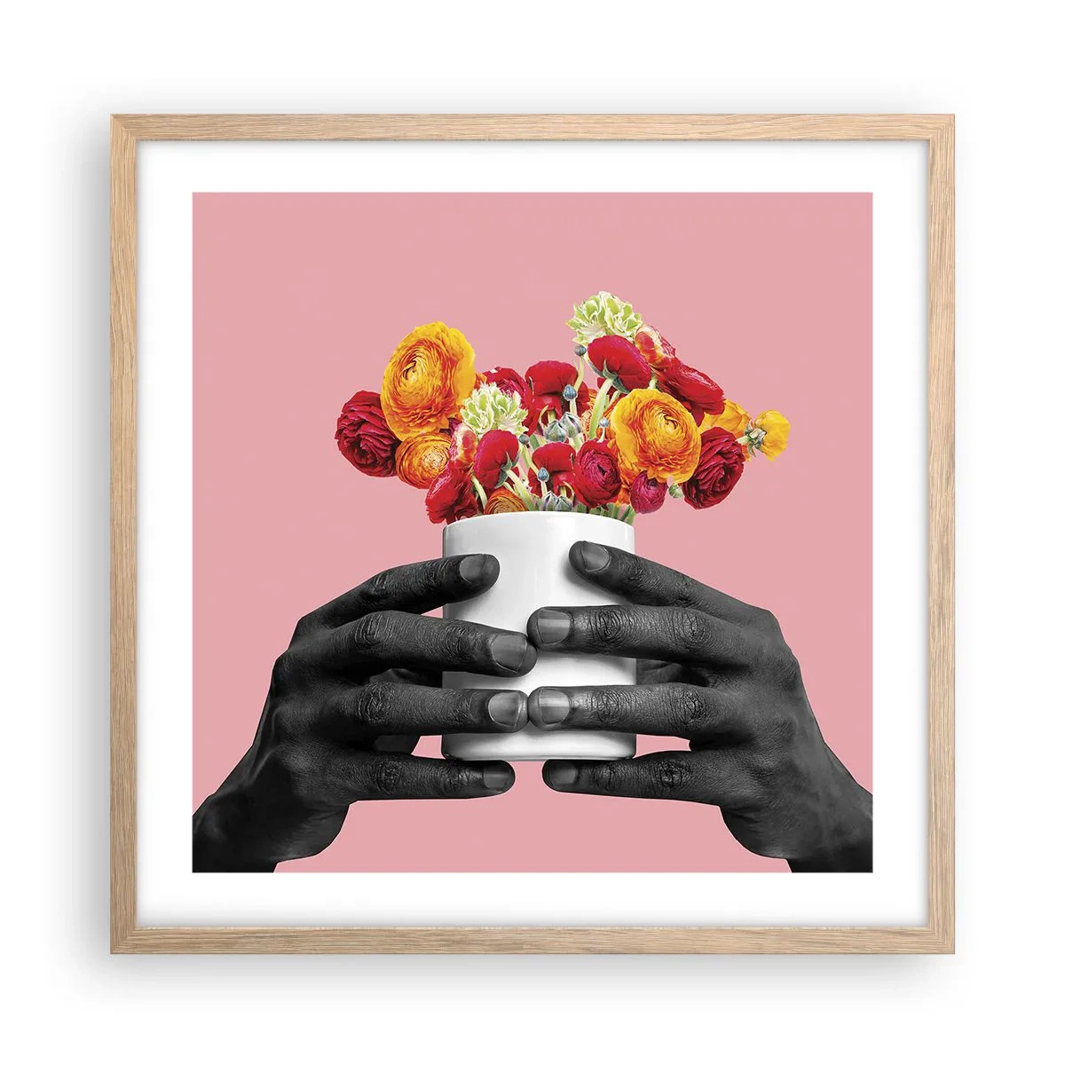 Plagát v ráme zo svetlého duba - Apoteóza života - 50x50 cm